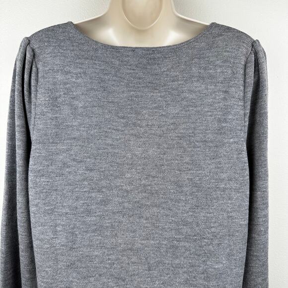 NEW Talbots Soft Merino V-Neck Sweater Dress Long Sleeve Gray Size 1X Classic - Picture 7 of 13